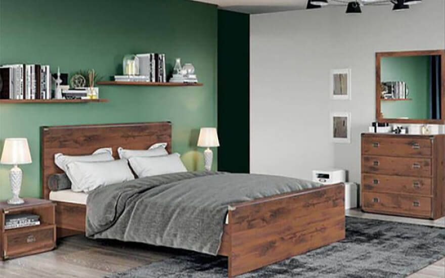 Кровать Индиана 160 дуб с основанием