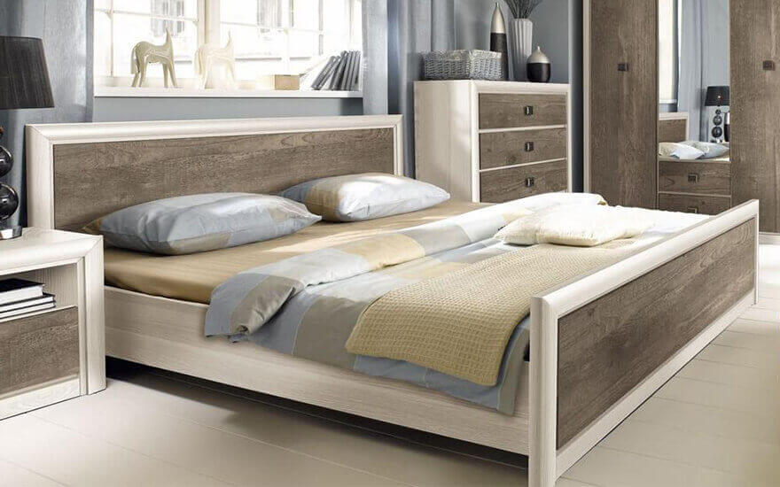 Кровать Коен II 160 дуб корабельный с основанием