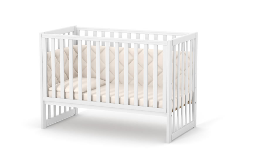 Кроватка детская ЛД-13 без ящика (цвет белый)