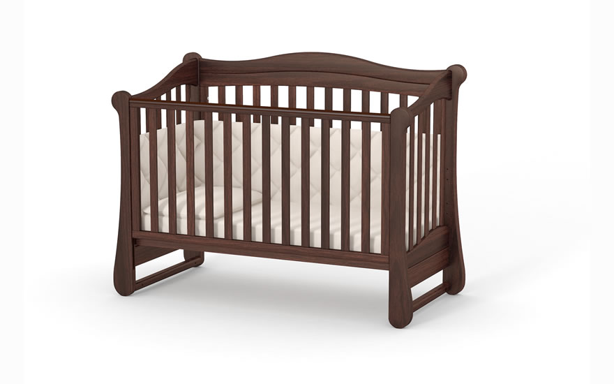 Ліжечко дитяче ЛД-18 без шухляди (колір горіх)