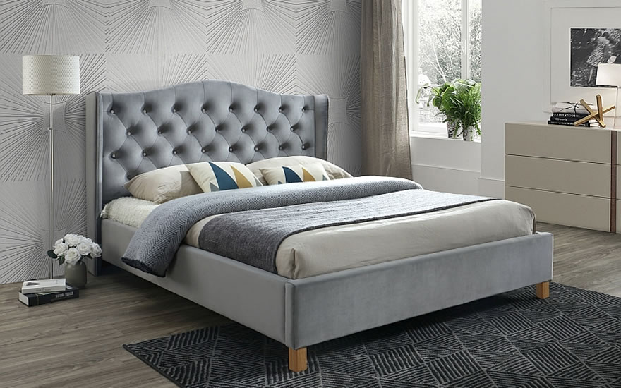 Кровать Aspen Velvet Серый