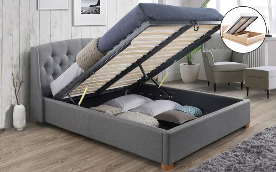 Кровать Hampton с подъемным механизмом Серый