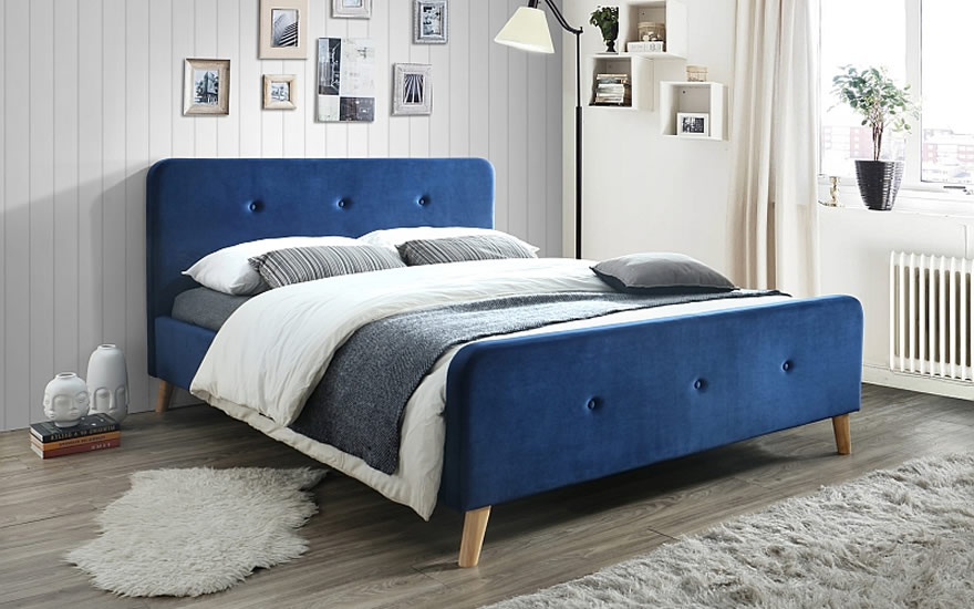 Кровать Malmo Velvet Темно-синий