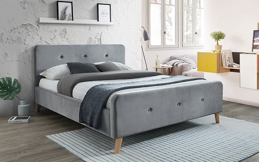 Кровать Malmo Velvet Серый