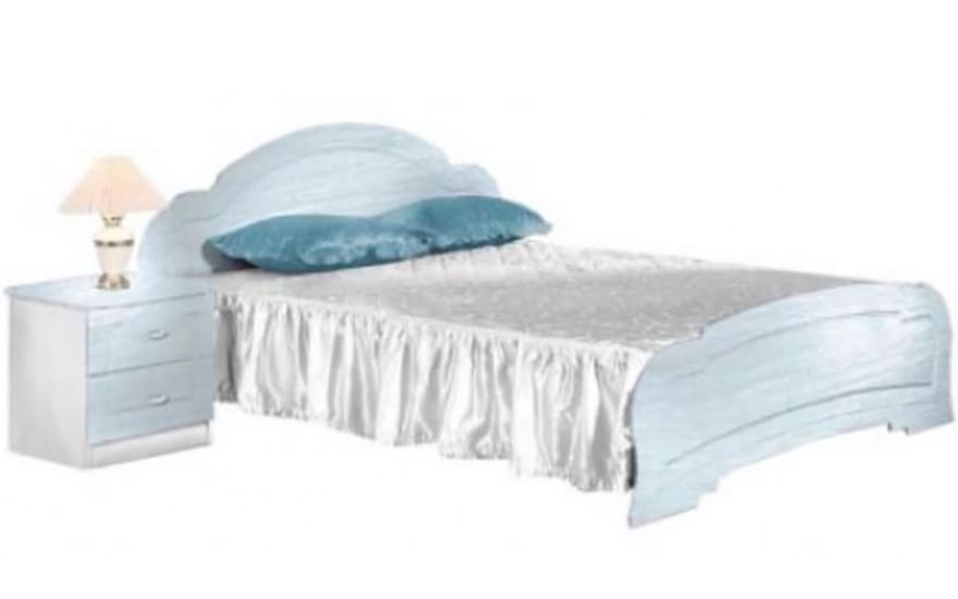 Кровать Соната 160 см, с рамкой основанием, белый/сливочный браш