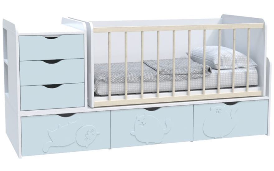 Ліжко дитяче Binky 3в1 ДС504А, блакитна лагуна